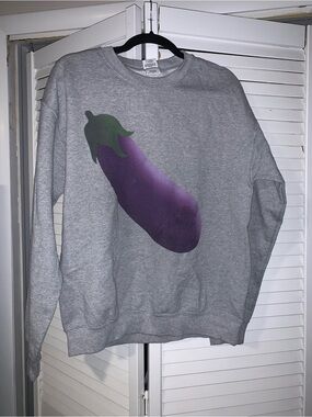 Eggplant Emoji Crewneck Sweatshirt